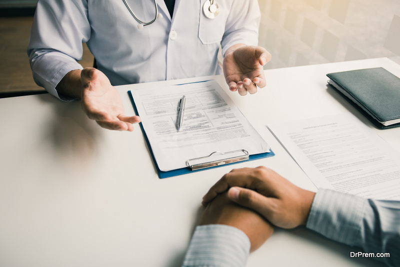 Doctor talking to the patient about treatment in future