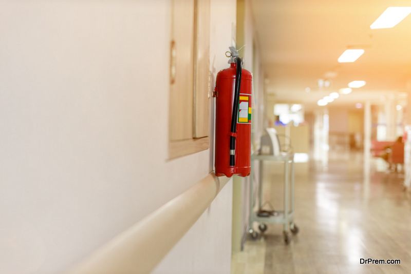 Fire extinguisher in the operating department