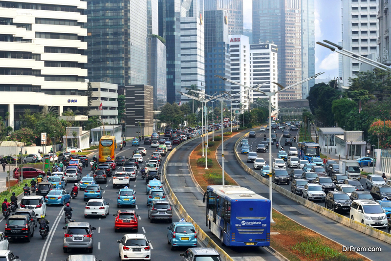 Jakarta traffic in rush hour