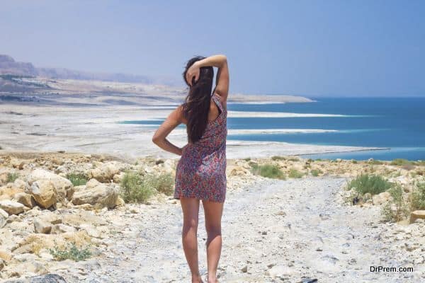 Young woman going to Dead Sea, Israel