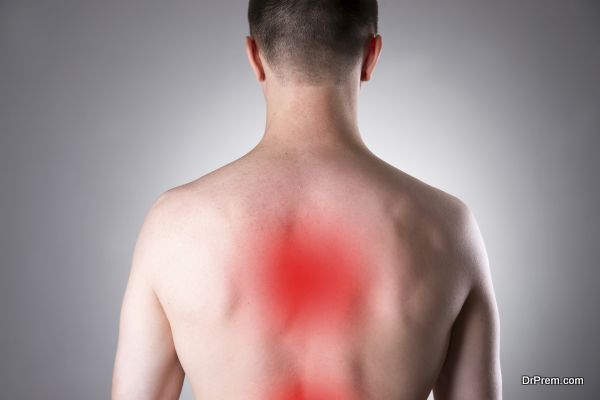 Man with backache. Pain in the human body