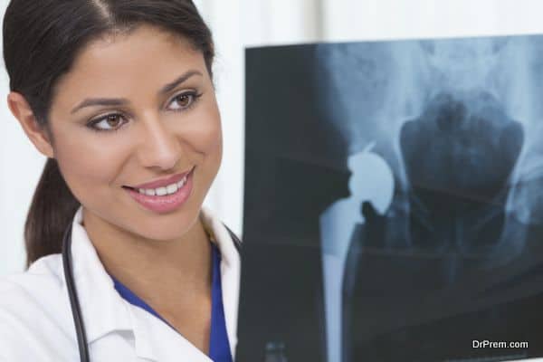 Female Woman Hospital Doctor with X-Ray