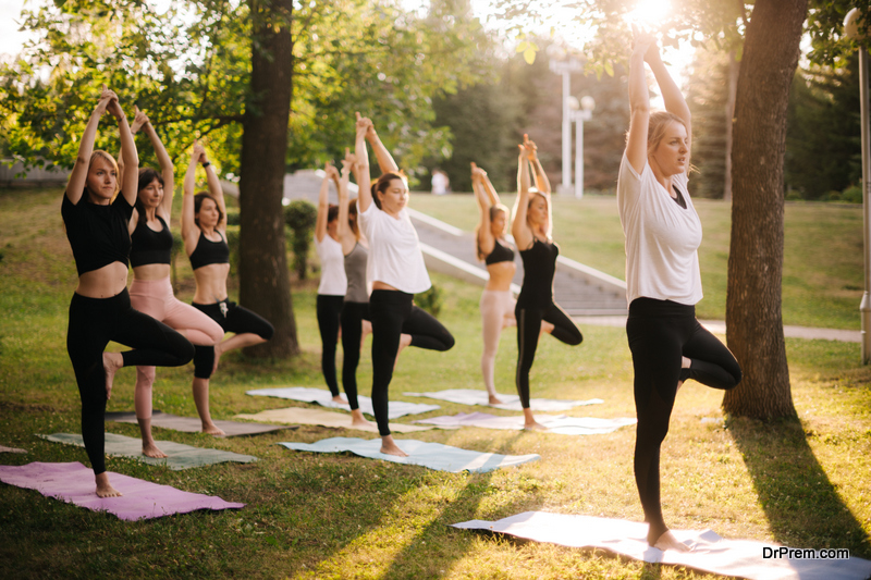 People doing yoga