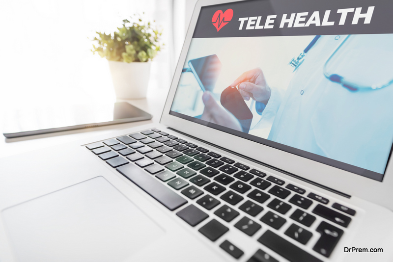Telemedicine or telehealth concept on laptop screen