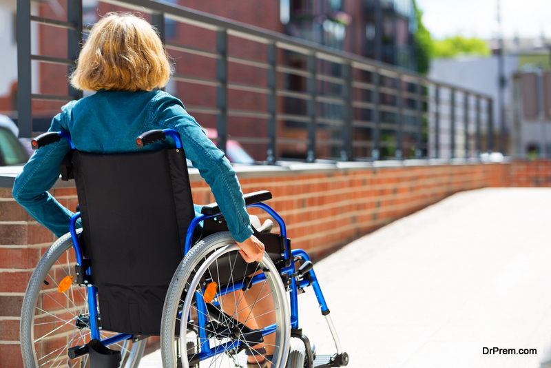 Woman on wheelchair