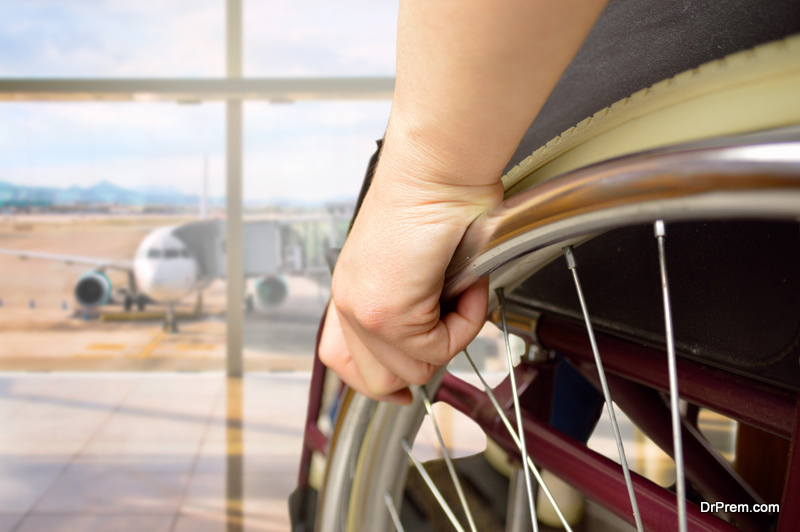 wheelchair man at airport