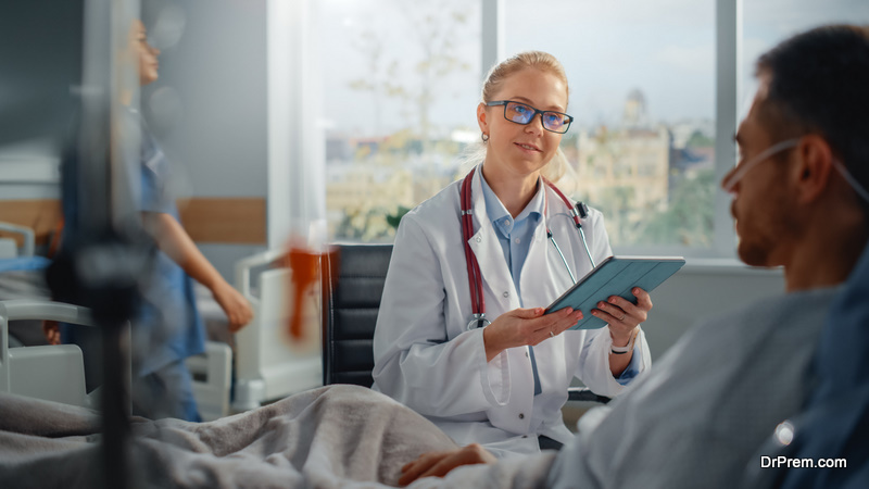 doctor interacting with the patient