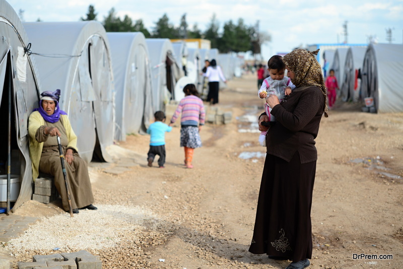 These people are refugees from Kobane and escaped because of Islamic state attac