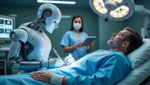 The Invisible Advantage: How AI-Driven Nations Will Dominate Medical & Wellness Tourism by 2030 robot performing surgery patient 1