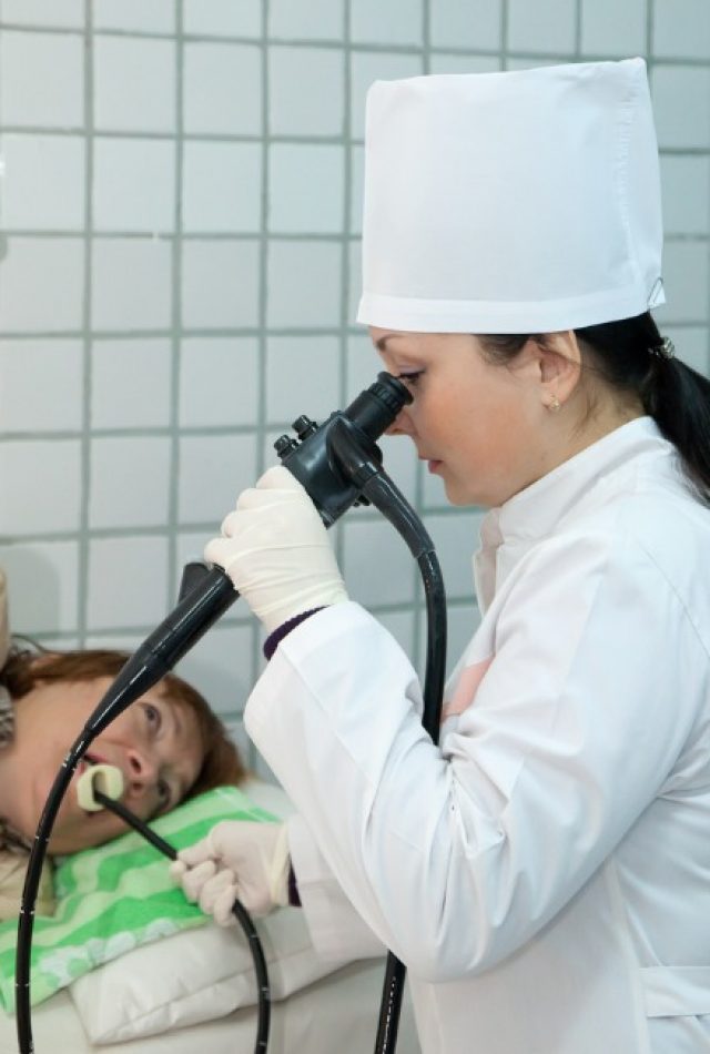 esophagogastroduodenoscopy-exam-in-clinic-picture-id153908354