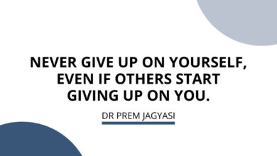 Never give up on yourself, even if other start giving up on you.