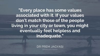 Every place has some values associated with it. If your values-Dr Prem Jagyasi Quote