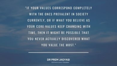 If your values correspond completely with the ones prevalent in society-Dr Prem Jagyasi Quotes