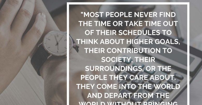 Most people never find the time or take time out of their schedules to think about- Dr Prem Jagyasi Quote