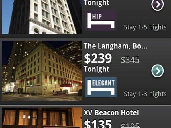 Hotel Tonight app