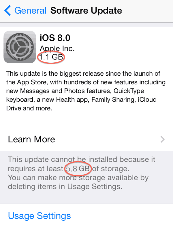 iOS 8 upgrade