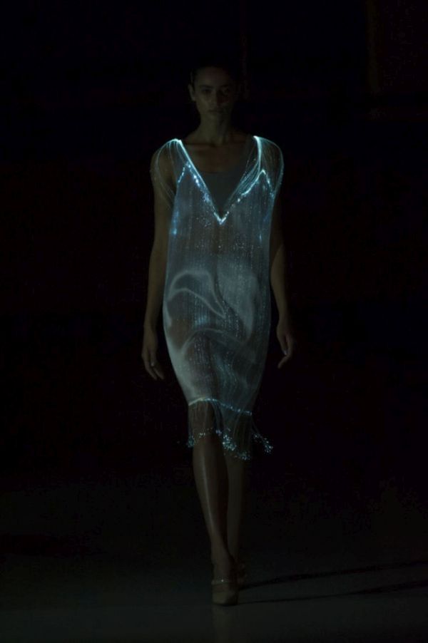 wearable tech in the form of glowing dresses