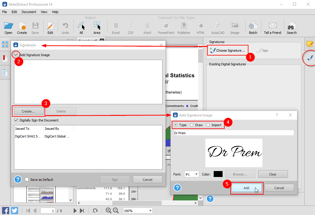 create signature pdf