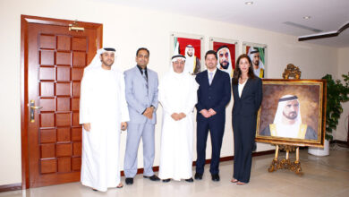 Dr Prem Jagyasi with UAE Health Minister, Nasser Al Buddor, Renee Marie Stephano and Jonathan Edelheit