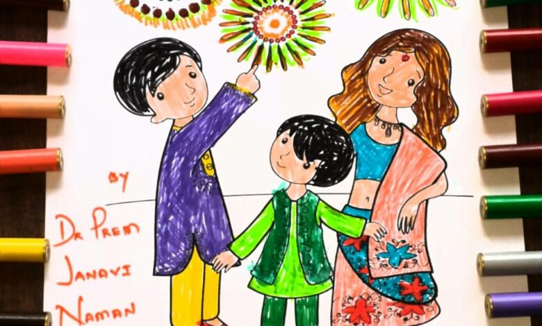 Diwali Drawing - Dr Prem Jagyasi Social Timeline 