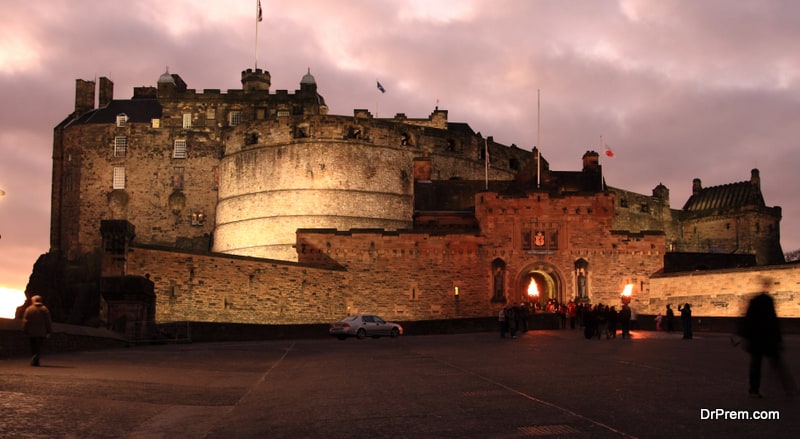 Edinburgh castle at dawn