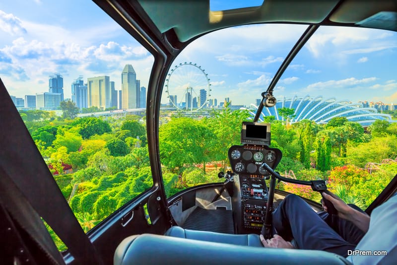 helicopter ride over Hong Kong