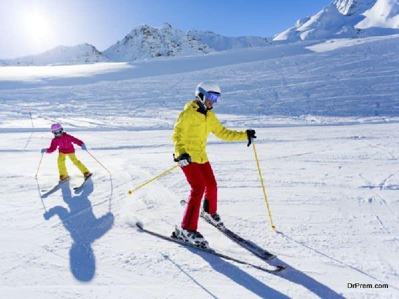 skiing with kids at a Ski Resort