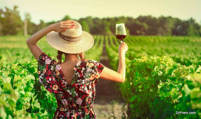 woman drinking red wine