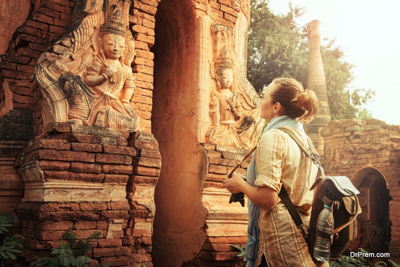 woman visited an ancient temple