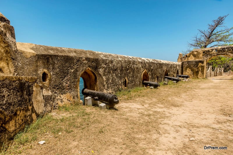 Defensive wall of Fort Jesus in Mombasa, Kenya