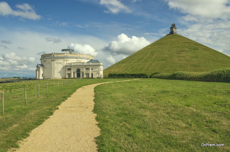 Lion's Mound memorial site comemmorating the battle of Waterloo. Belgium