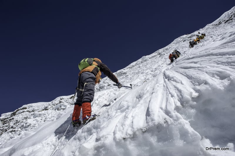  Ice climbing