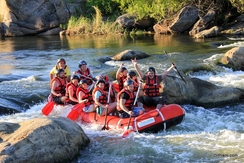 Whitewater Rafting on the Dudh Koshi river in Nepal.