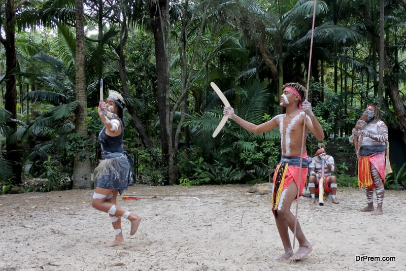 Indigenous AustraliansPeople Dancing to Didgeridoo Musical Instrument Sound Rhythm