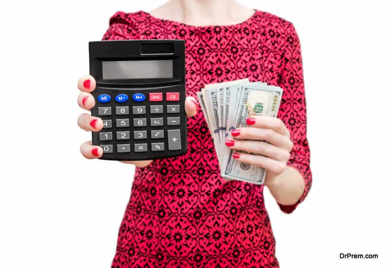 woman calculating money 