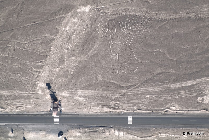 Hands of the Nazca lines in Peru