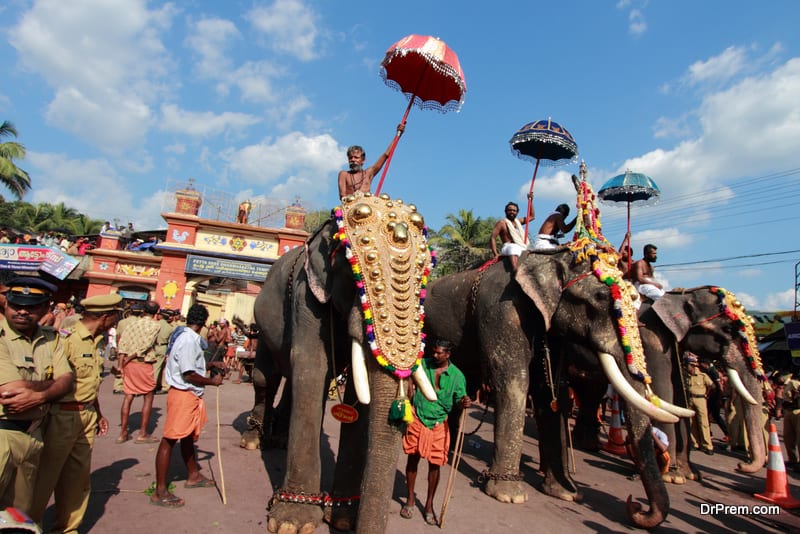 Procession of Ayyappa devotees in Erumeli