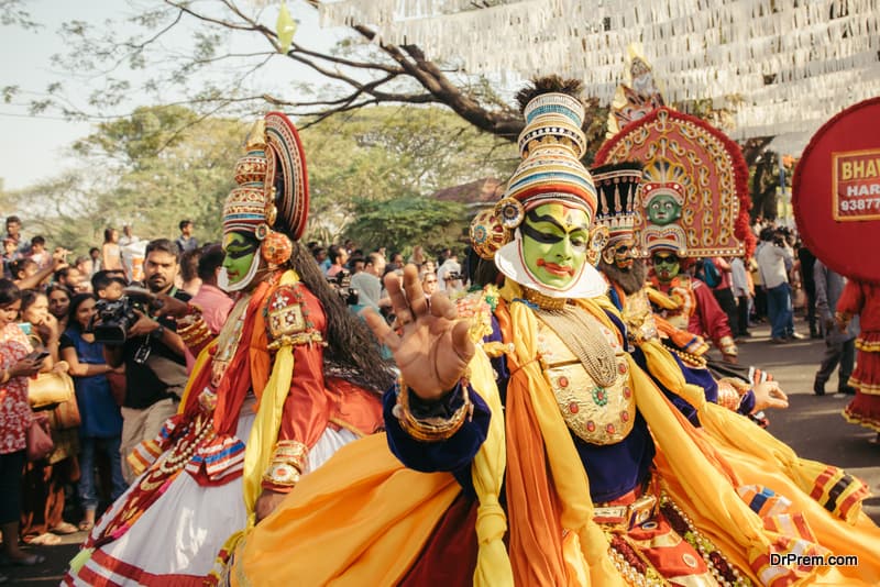 Traditional Kathakali dance on New Year carnival