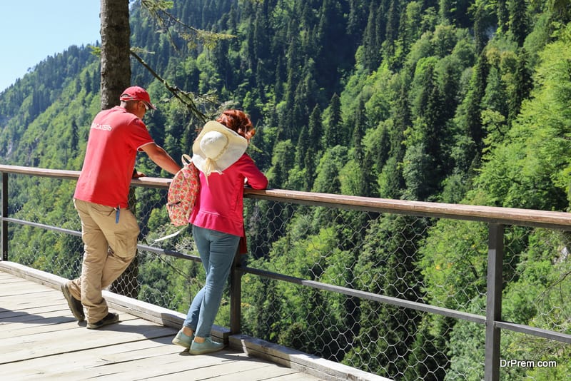 couple watching charming landscape