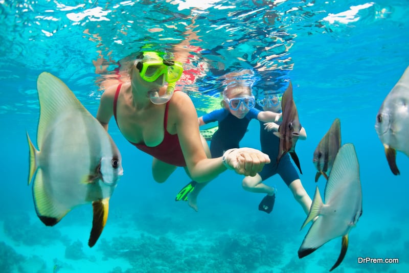 enjoying snorkelling