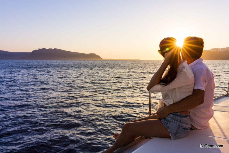 couple at attractive romantic destination