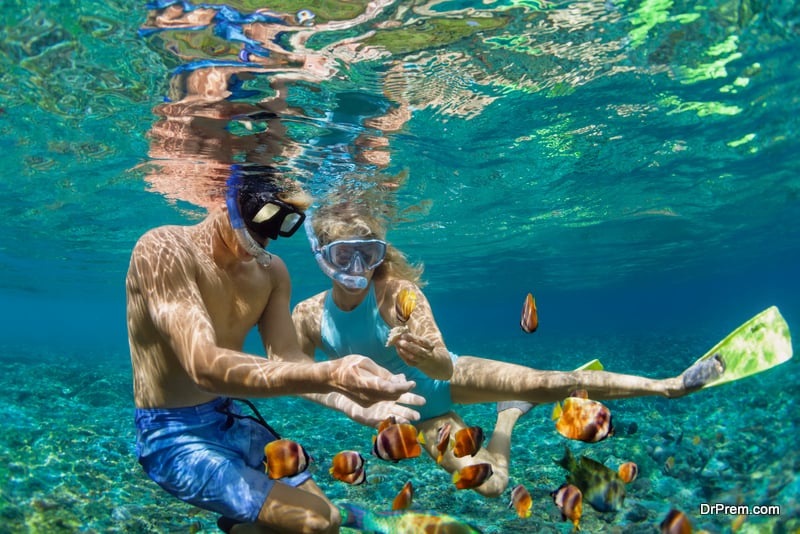 couple enjoying the snorkeling