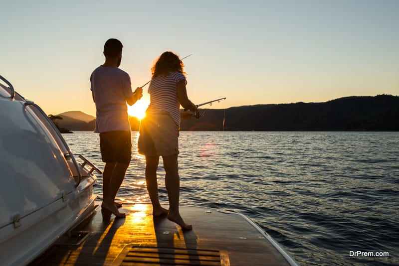 couple trying out some fishing