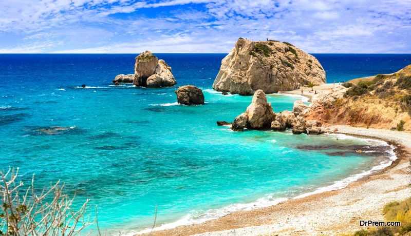 Best beaches of Cyprus - Petra tou Romiou, famous as a birthplace of Aphrodite