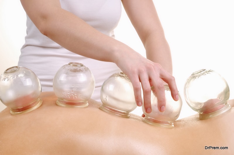 cupping massage isolated on white