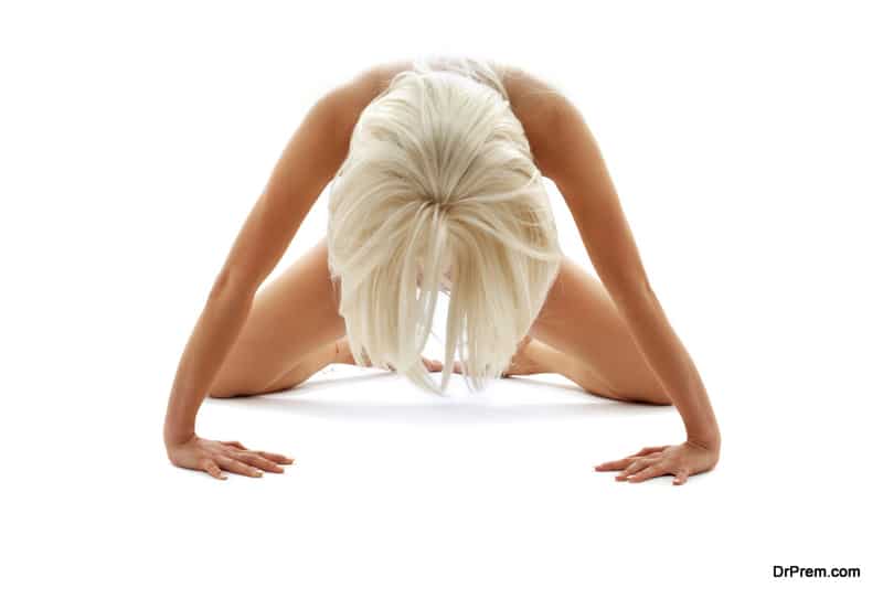 woman practicing Nude Yoga