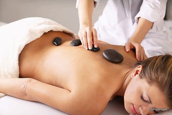 Relax your mind and body with hot stone massage