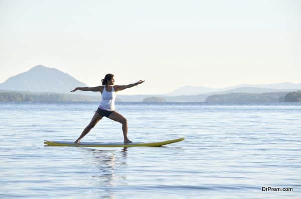 Yoga on paddleboard