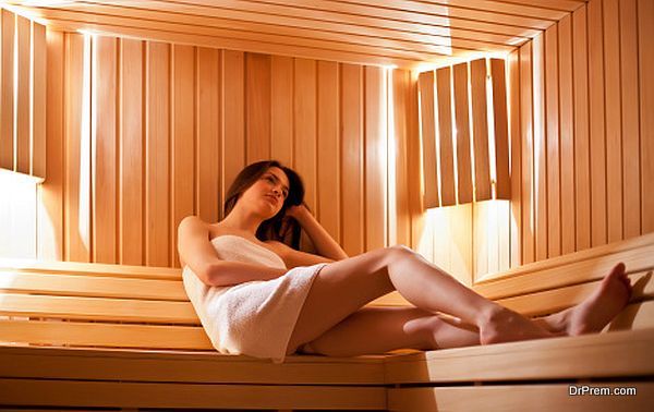 Girl in the sauna