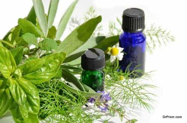 essential oils with herbs